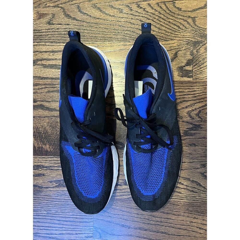 Nike men sneakers Sz. 14 Odyssey React 2 Flyknit Black Racer Blue - Picture 6 of 8